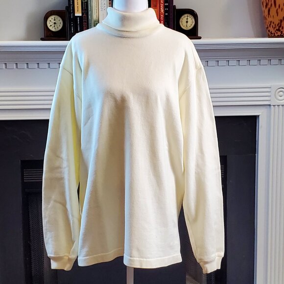 Vtg 90s Lands’ End Heavyweight 100% Cotton Turtleneck Sweater | Women’s Med - Picture 1 of 5